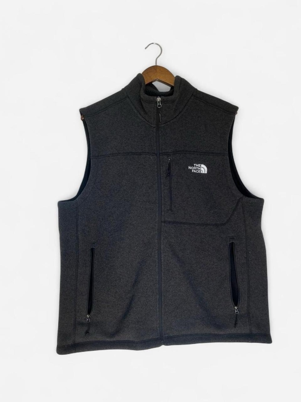 The North Face Men's Charcoal Gray Fleece Zip Vest